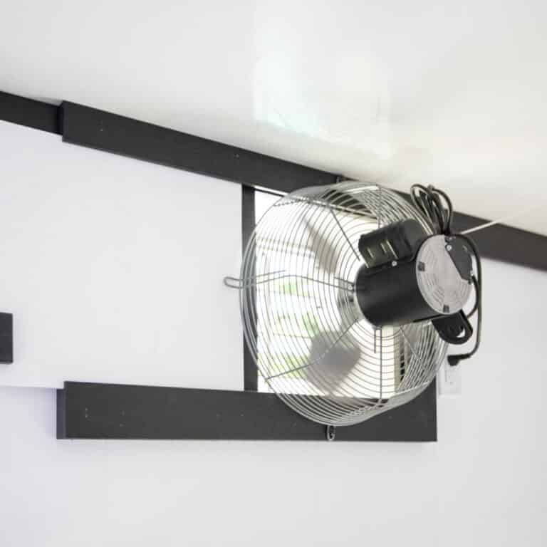 Electric Exhaust Fan With Shutters - installed